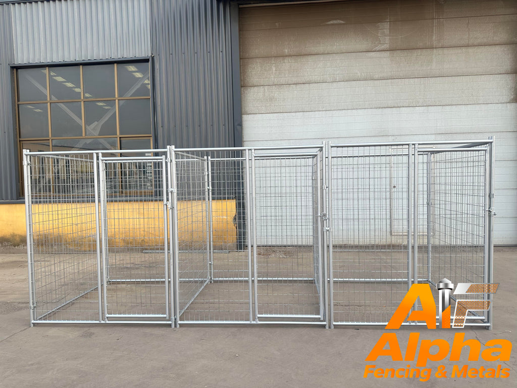 Heavy-Duty Galvanised 3 Bays Dog Enclosure – 4.5m x 1.5m | Adelaide