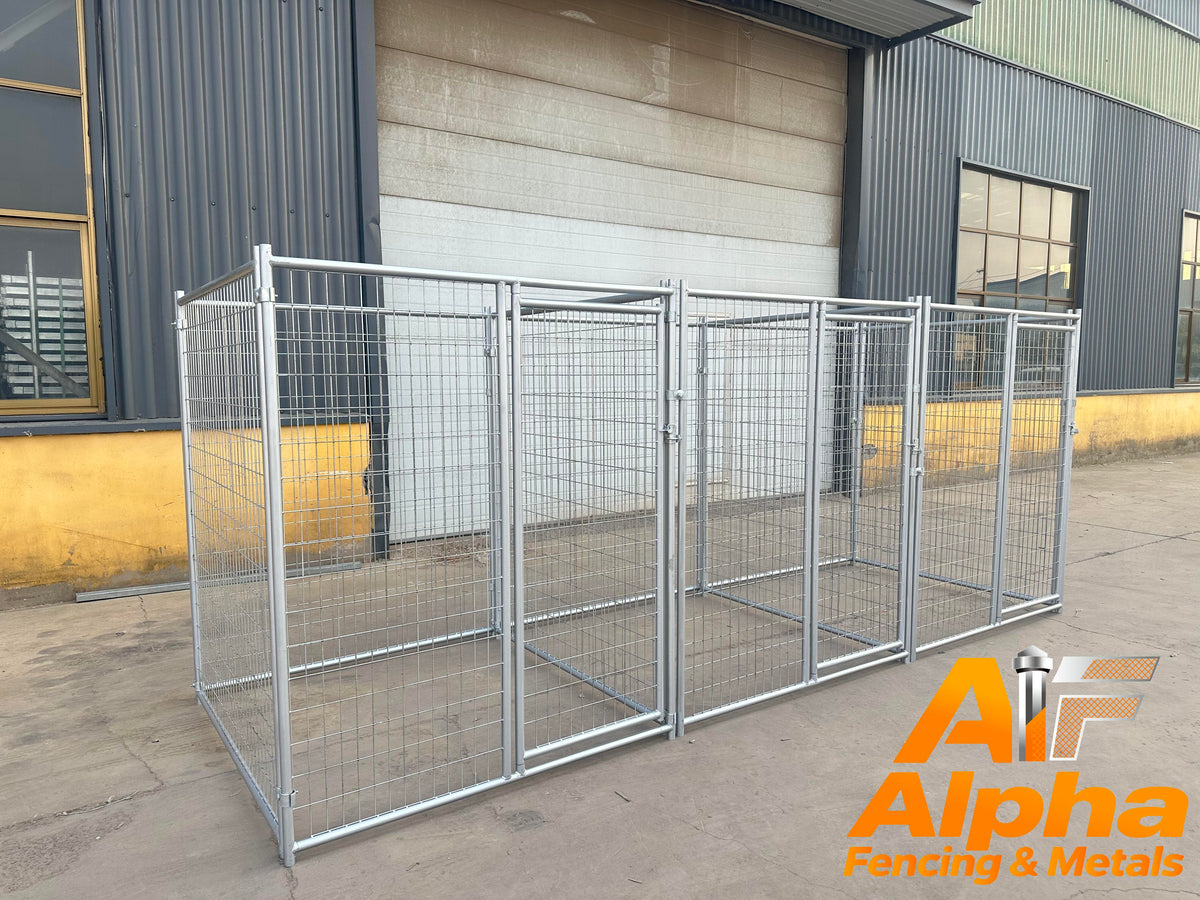Heavy-Duty Galvanised 3 Bays Dog Enclosure – 4.5m x 1.5m | Adelaide