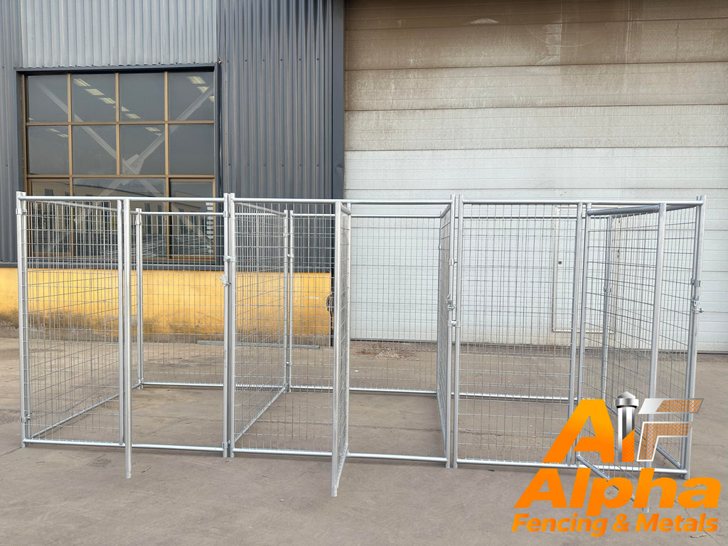 Heavy-Duty Galvanised 3 Bays Dog Enclosure – 4.5m x 1.5m | Adelaide