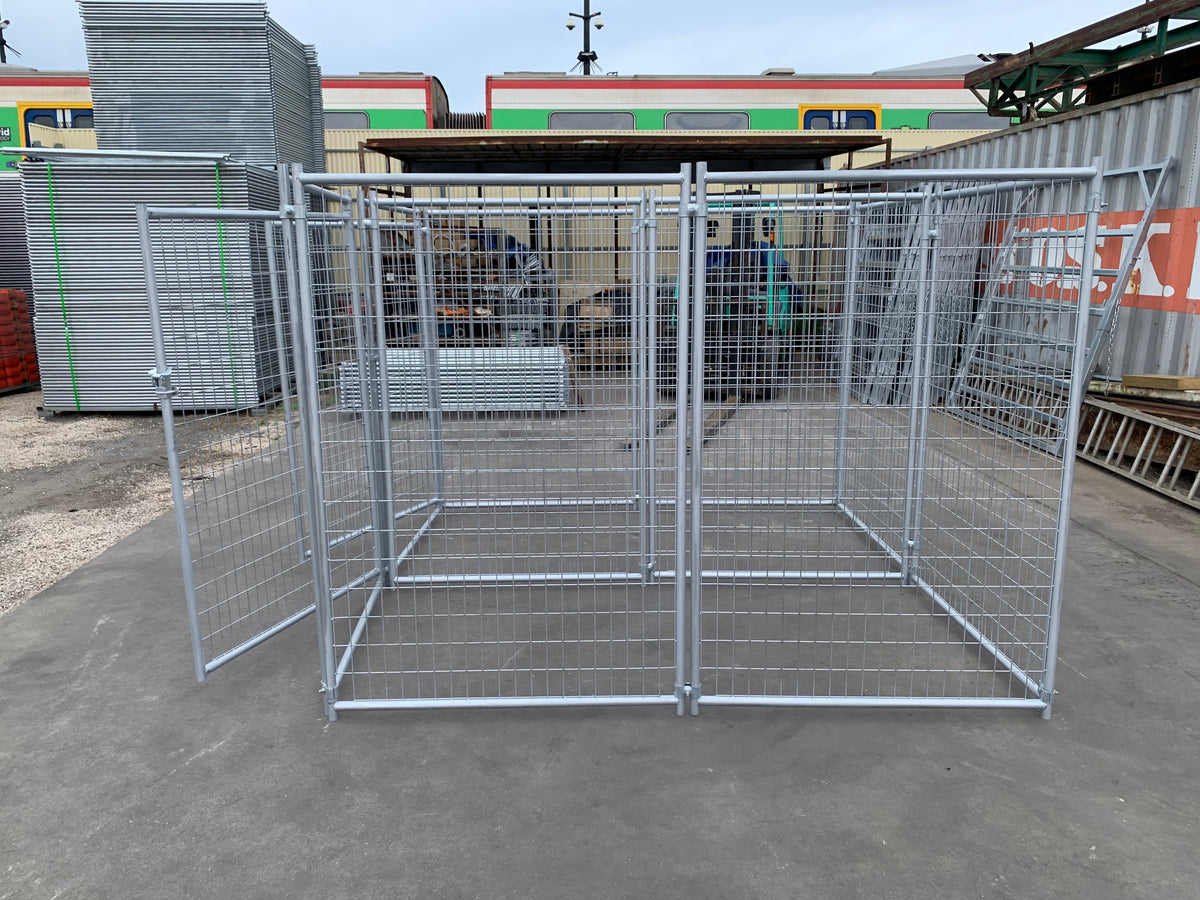 2 Bays Heavy-Duty Galvanised Dog Enclosure – 2.4m x 2.4m – $592 Inc GST