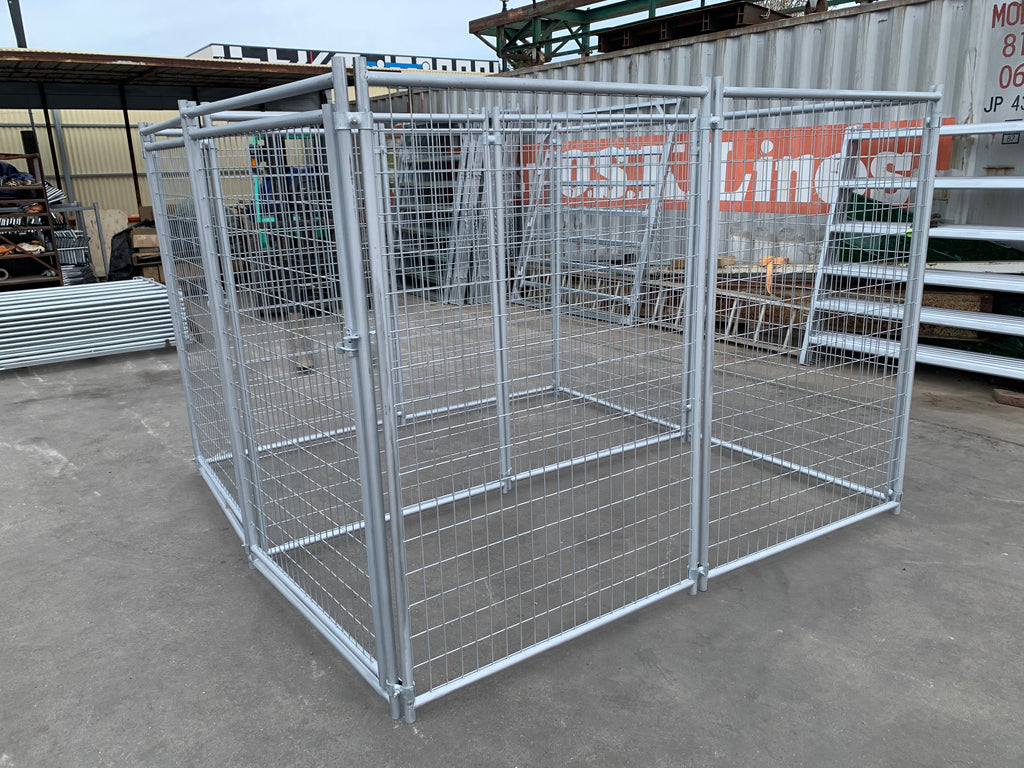 2 Bays Heavy-Duty Galvanised Dog Enclosure – 2.4m x 2.4m – $592 Inc GST