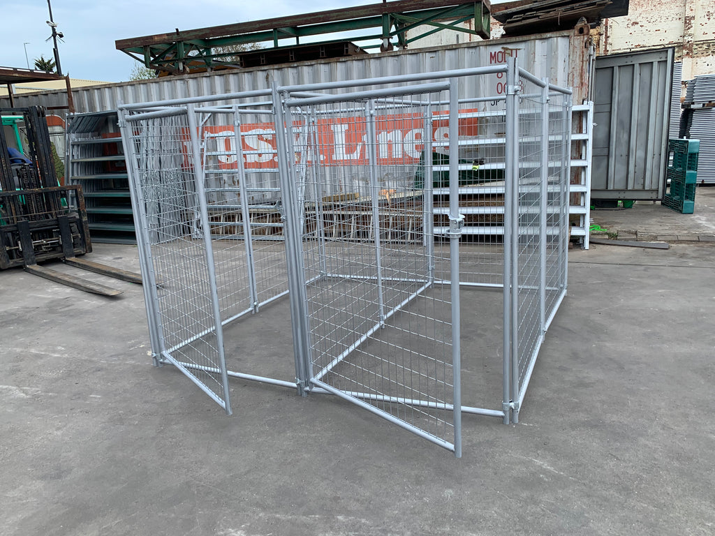 2 Bays Heavy-Duty Galvanised Dog Enclosure – 2.4m x 2.4m – $592 Inc GST