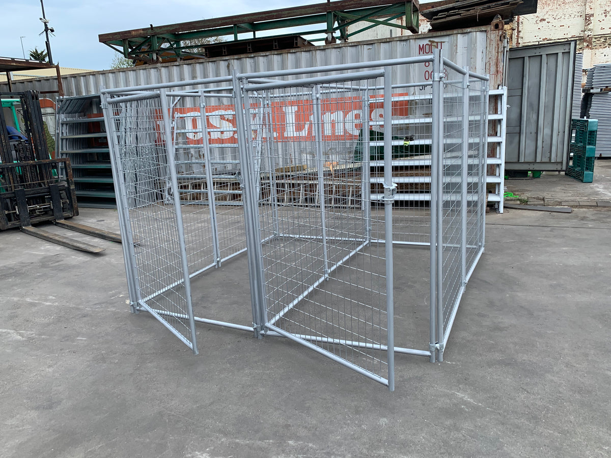 2 Bays Heavy-Duty Galvanised Dog Enclosure – 2.4m x 2.4m – $592 Inc GST
