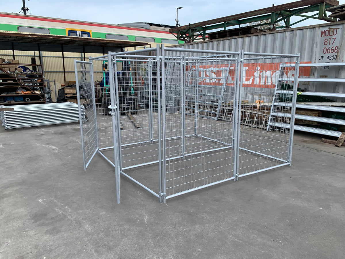 2 Bays Heavy-Duty Galvanised Dog Enclosure – 2.4m x 2.4m – $592 Inc GST