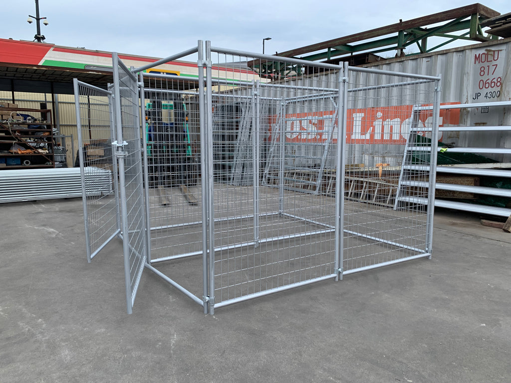 2 Bays Heavy-Duty Galvanised Dog Enclosure – 2.4m x 2.4m – $592 Inc GST