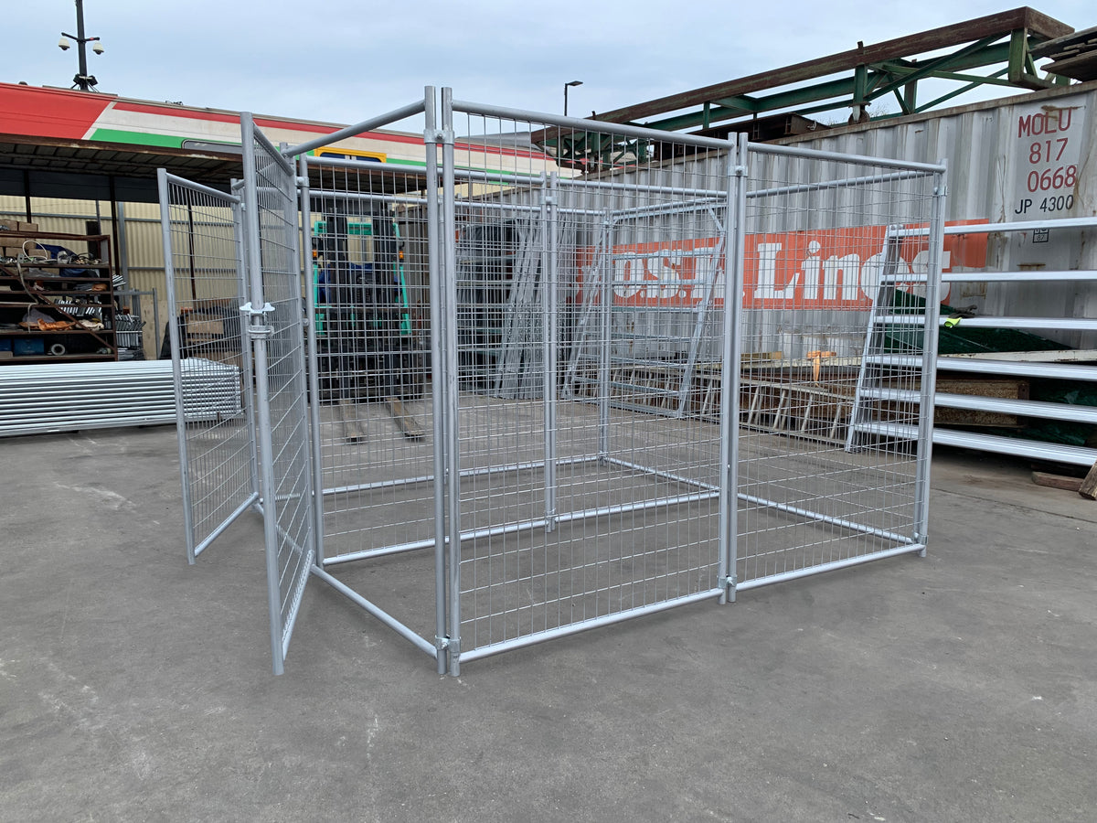 2 Bays Heavy-Duty Galvanised Dog Enclosure – 2.4m x 2.4m – $592 Inc GST