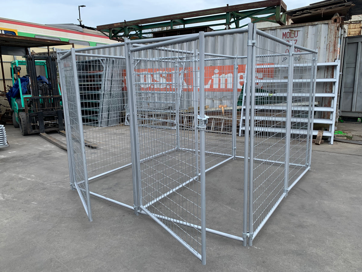 2 Bays Heavy-Duty Galvanised Dog Enclosure – 2.4m x 2.4m – $592 Inc GST