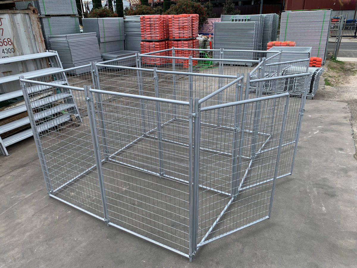 3 Bays Heavy-Duty Galvanised Dog Enclosure – 3.6m x 2.4m | Adelaide