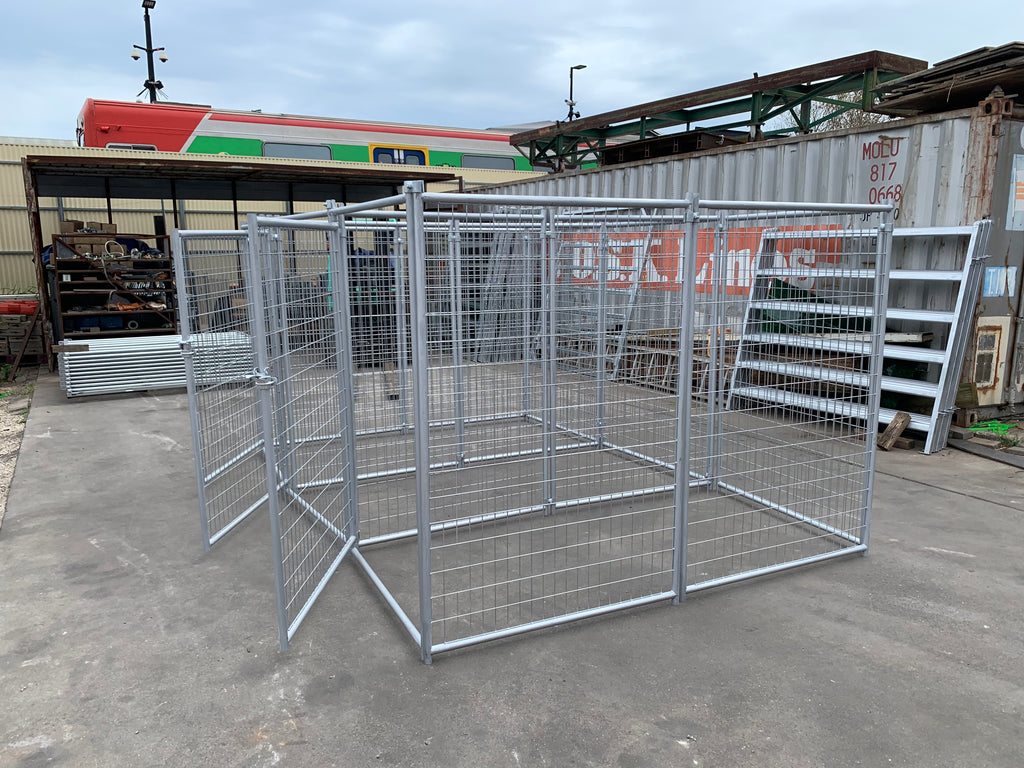 3 Bays Heavy-Duty Galvanised Dog Enclosure – 3.6m x 2.4m | Adelaide