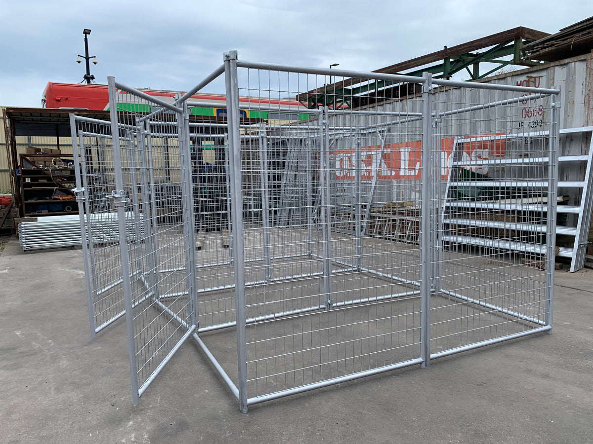 3 Bays Heavy-Duty Galvanised Dog Enclosure – 3.6m x 2.4m | Adelaide