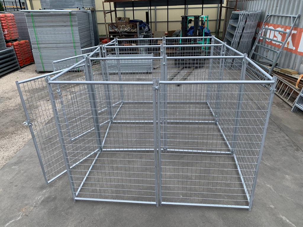 3 Bays Heavy-Duty Galvanised Dog Enclosure – 3.6m x 2.4m | Adelaide
