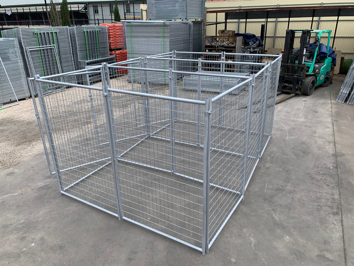 3 Bays Heavy-Duty Galvanised Dog Enclosure – 3.6m x 2.4m | Adelaide