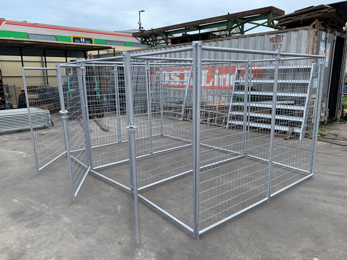 3 Bays Heavy-Duty Galvanised Dog Enclosure – 3.6m x 2.4m | Adelaide