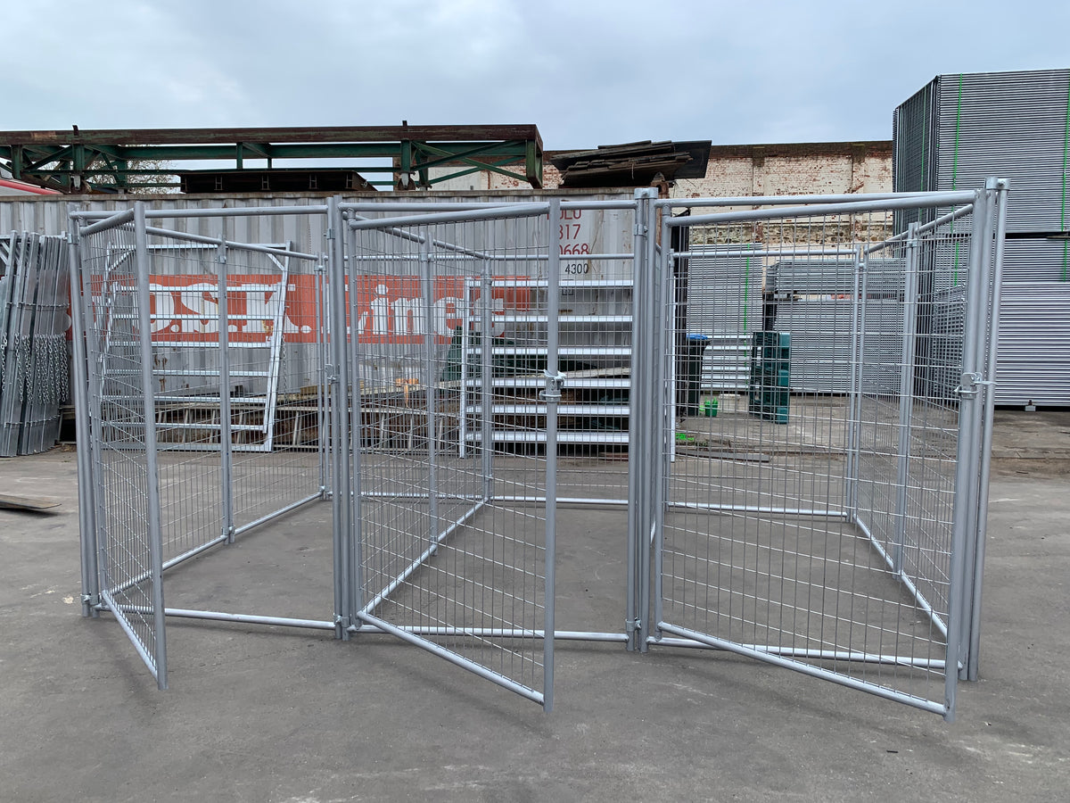 3 Bays Heavy-Duty Galvanised Dog Enclosure – 3.6m x 2.4m | Adelaide