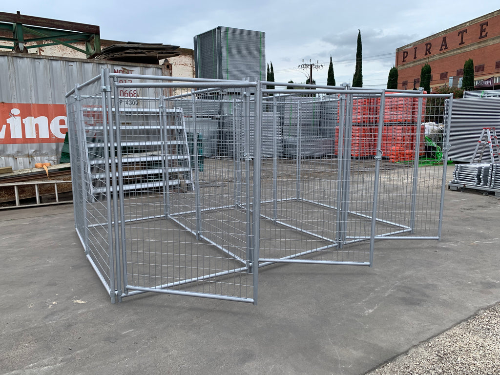 3 Bays Heavy-Duty Galvanised Dog Enclosure – 3.6m x 2.4m | Adelaide