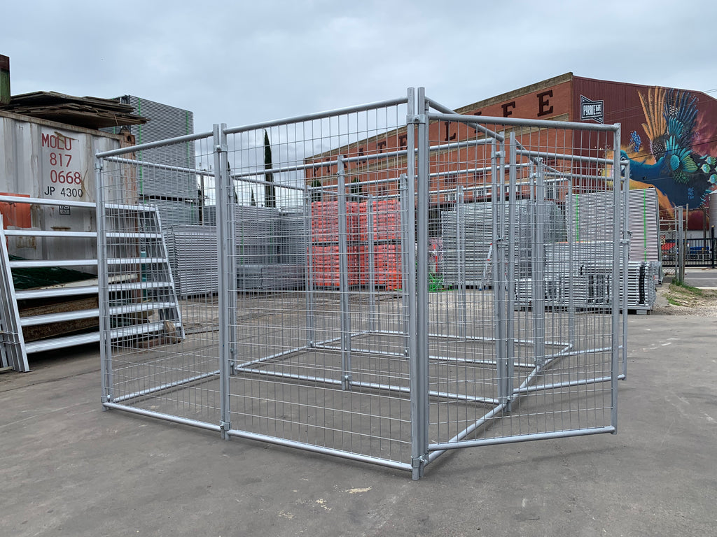 3 Bays Heavy-Duty Galvanised Dog Enclosure – 3.6m x 2.4m | Adelaide