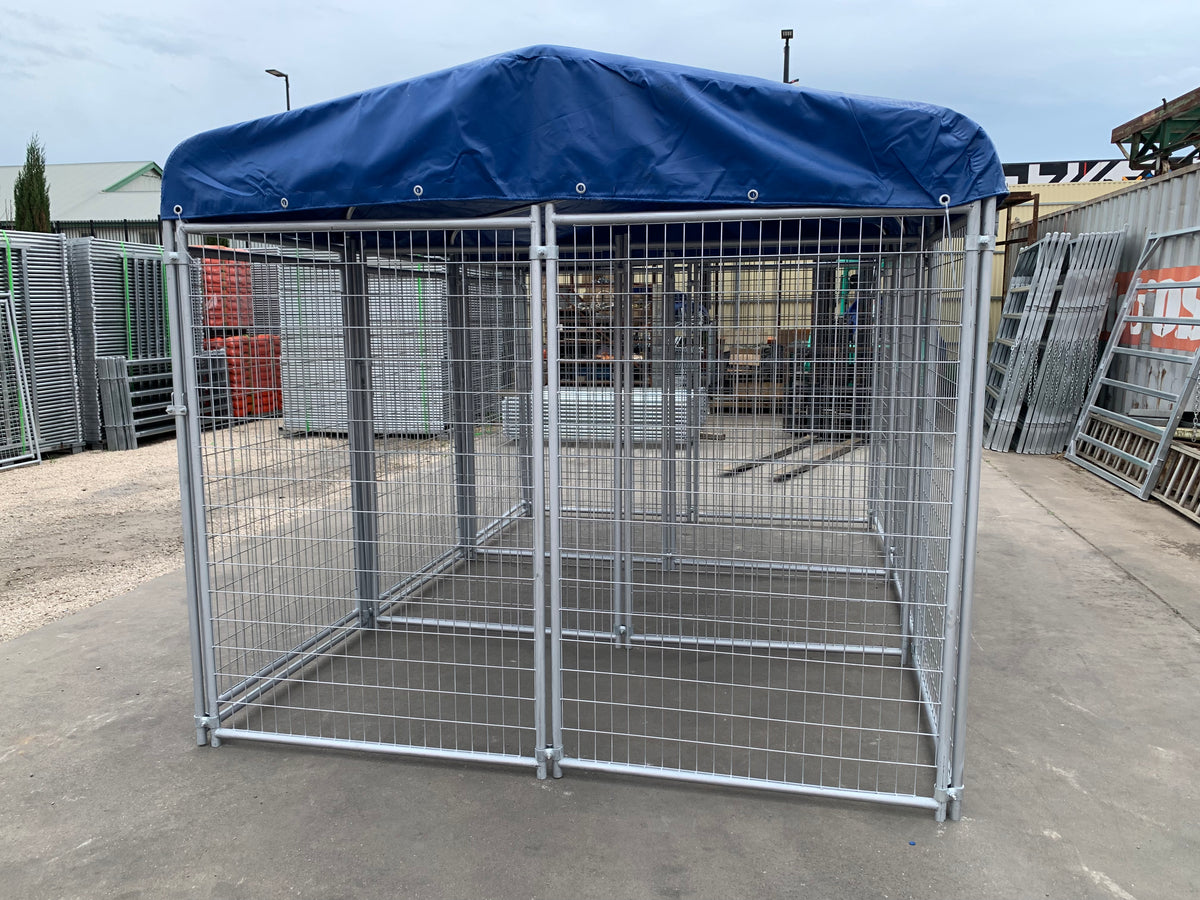3 Bays Heavy-Duty Galvanised Dog Enclosure – 3.6m x 2.4m Fully Roofed | Adelaide
