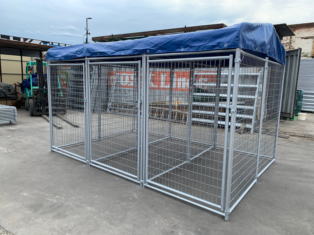 3 Bays Heavy-Duty Galvanised Dog Enclosure – 3.6m x 2.4m Fully Roofed | Adelaide
