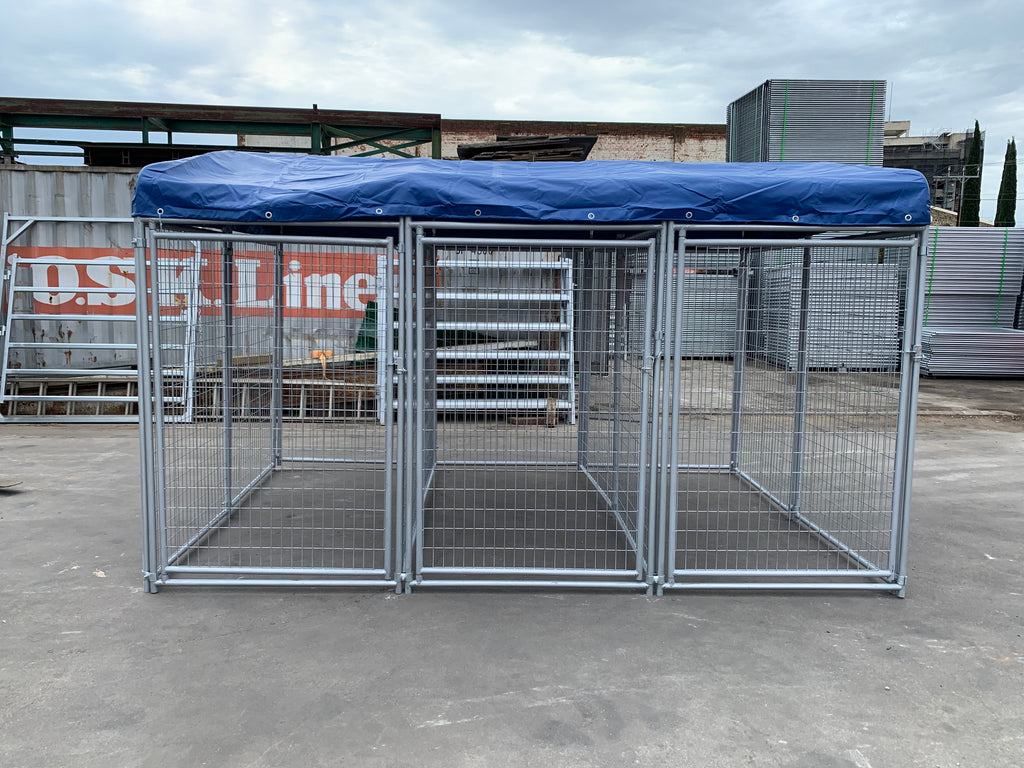 3 Bays Heavy-Duty Galvanised Dog Enclosure – 3.6m x 2.4m Fully Roofed | Adelaide