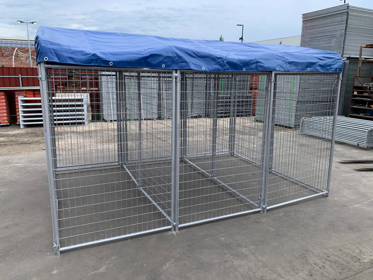 3 Bays Heavy-Duty Galvanised Dog Enclosure – 3.6m x 2.4m Fully Roofed | Adelaide