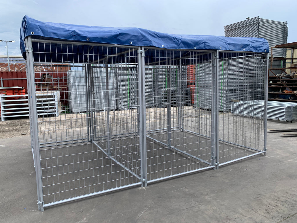 3 Bays Heavy-Duty Galvanised Dog Enclosure – 3.6m x 2.4m Fully Roofed | Adelaide