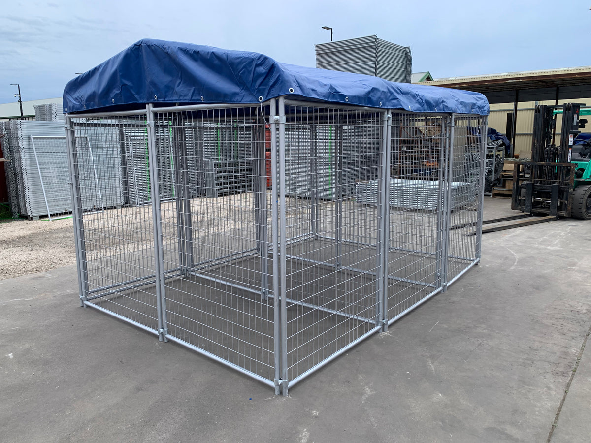 3 Bays Heavy-Duty Galvanised Dog Enclosure – 3.6m x 2.4m Fully Roofed | Adelaide