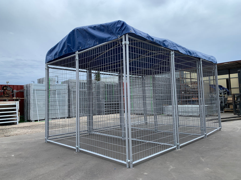3 Bays Heavy-Duty Galvanised Dog Enclosure – 3.6m x 2.4m Fully Roofed | Adelaide