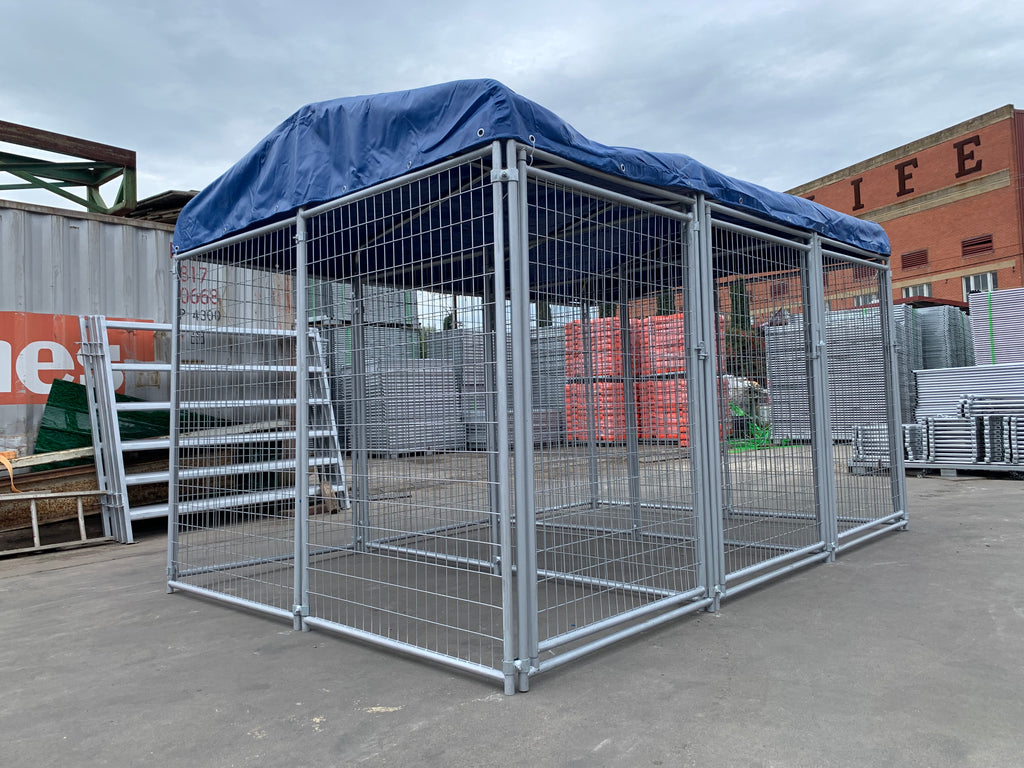 3 Bays Heavy-Duty Galvanised Dog Enclosure – 3.6m x 2.4m Fully Roofed | Adelaide