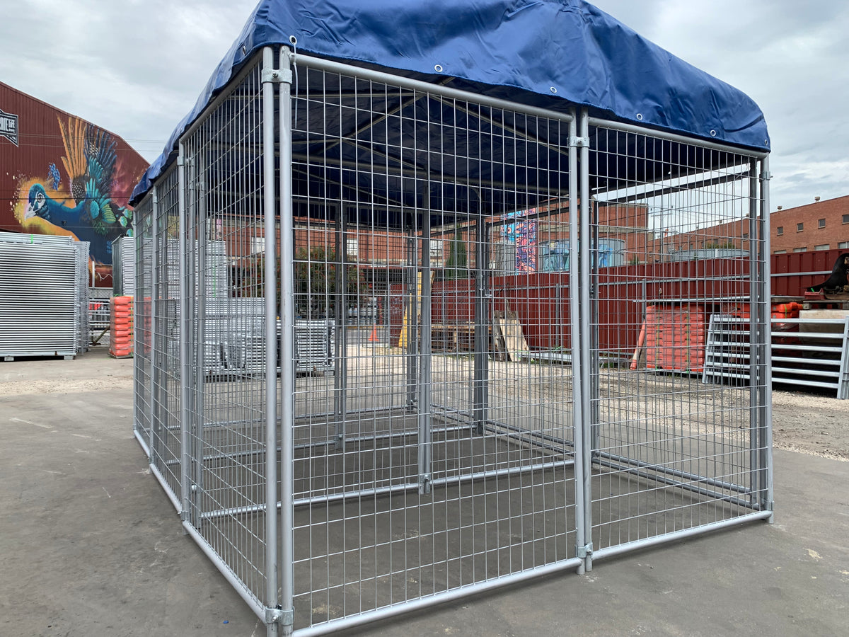 3 Bays Heavy-Duty Galvanised Dog Enclosure – 3.6m x 2.4m Fully Roofed | Adelaide