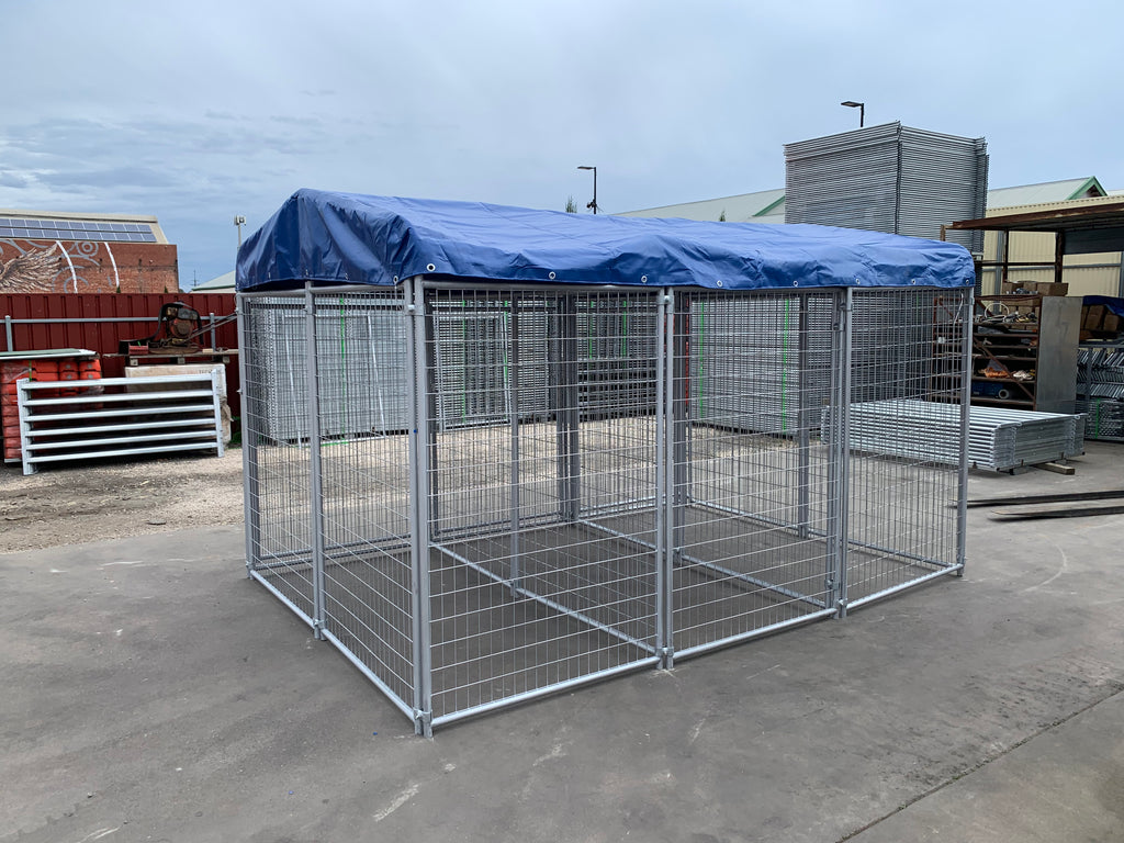3 Bays Heavy-Duty Galvanised Dog Enclosure – 3.6m x 2.4m Fully Roofed | Adelaide