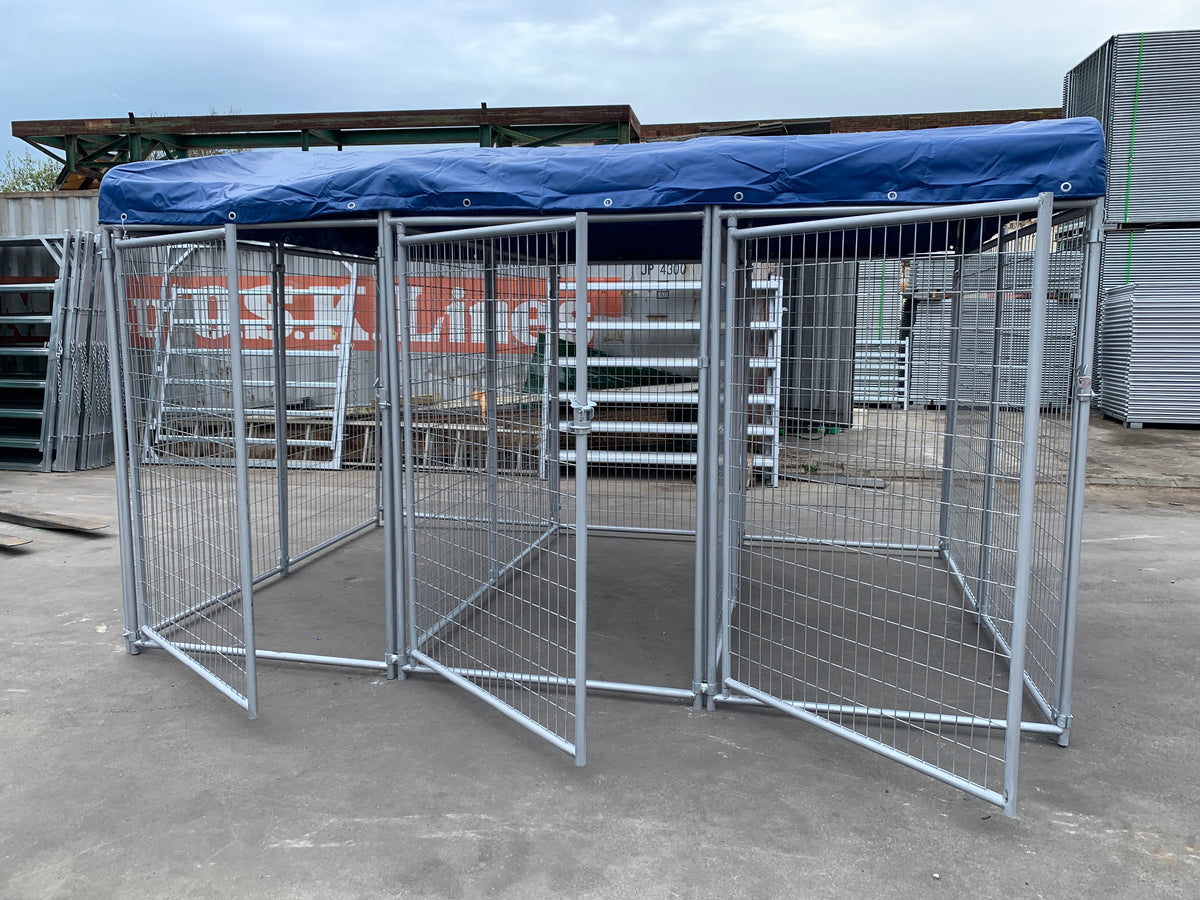 3 Bays Heavy-Duty Galvanised Dog Enclosure – 3.6m x 2.4m Fully Roofed | Adelaide