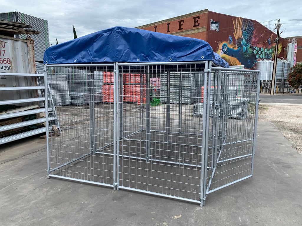 3 Bays Heavy-Duty Galvanised Dog Enclosure – 3.6m x 2.4m Fully Roofed | Adelaide