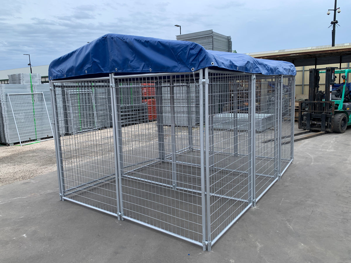 3 Bays Heavy-Duty Galvanised Dog Enclosure – 3.6m x 2.4m Fully Roofed | Adelaide