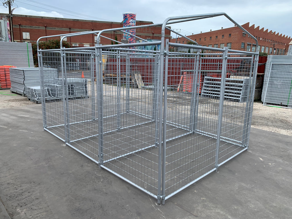 3 Bays Heavy-Duty Galvanised Dog Enclosure – 3.6m x 2.4m With Roof Structure | Adelaide
