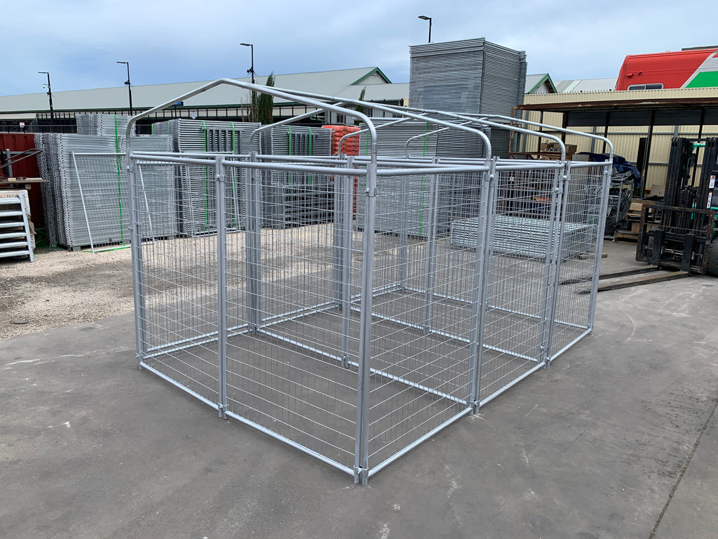 3 Bays Heavy-Duty Galvanised Dog Enclosure – 3.6m x 2.4m With Roof Structure | Adelaide