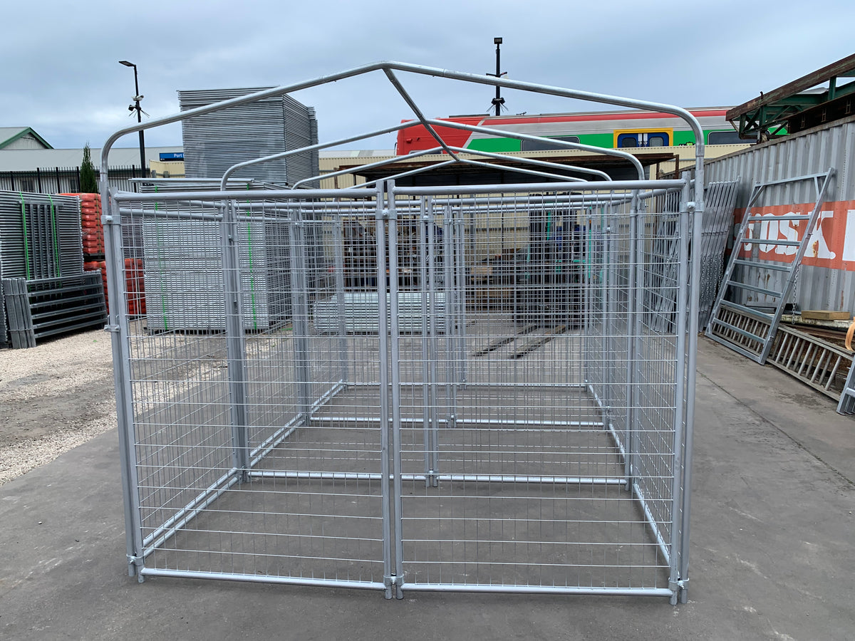 3 Bays Heavy-Duty Galvanised Dog Enclosure – 3.6m x 2.4m With Roof Structure | Adelaide
