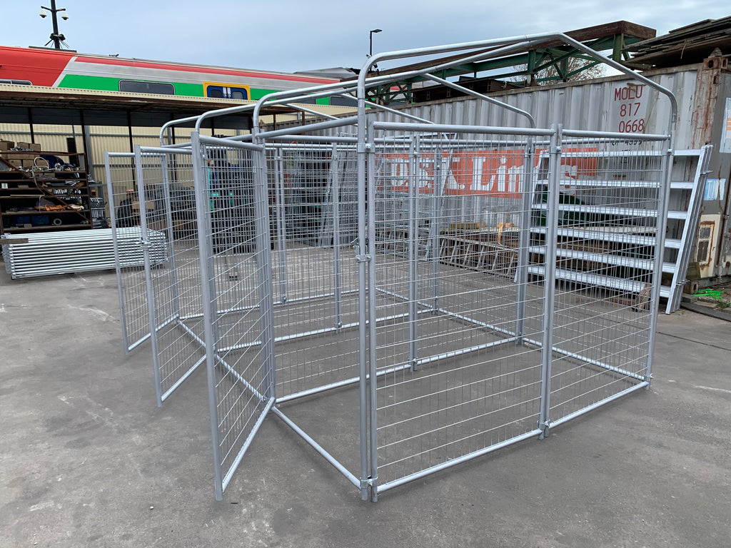 3 Bays Heavy-Duty Galvanised Dog Enclosure – 3.6m x 2.4m With Roof Structure | Adelaide