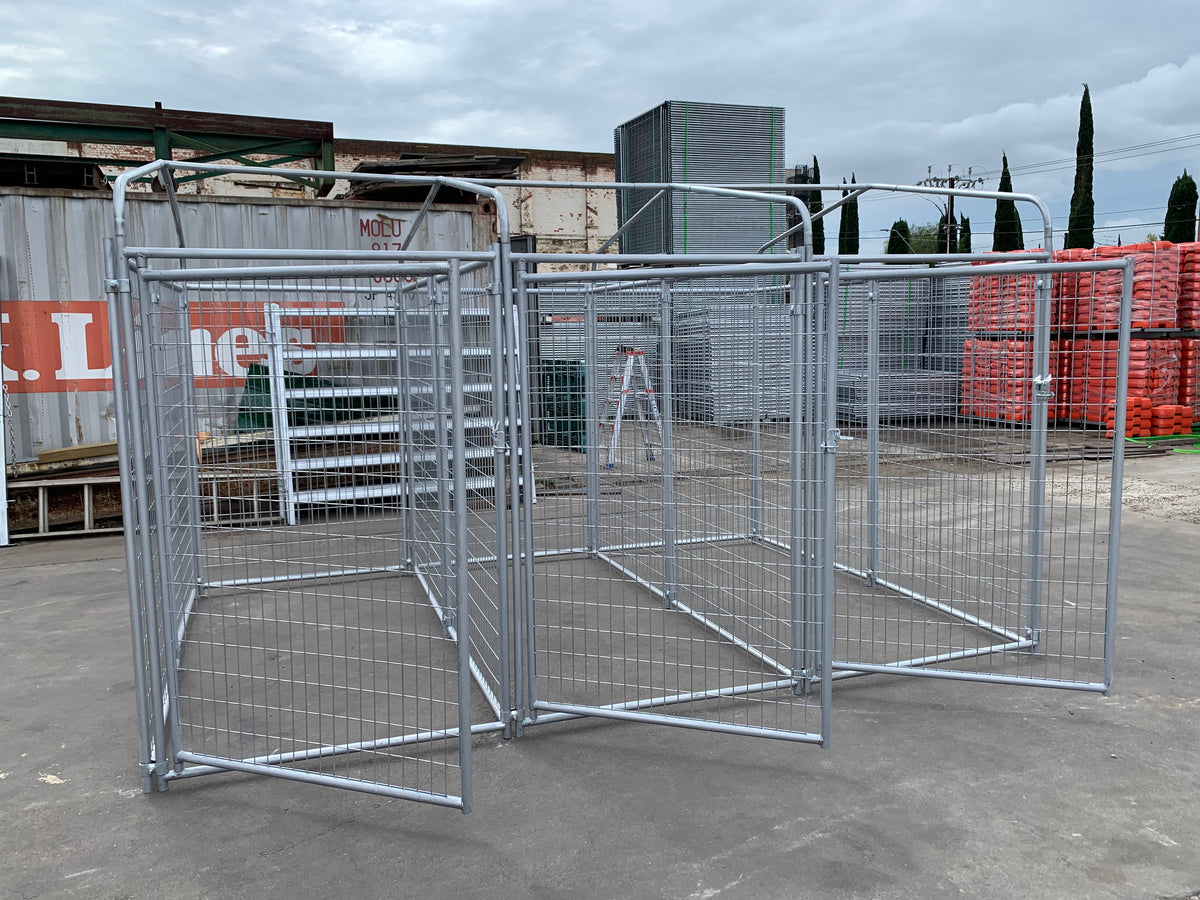 3 Bays Heavy-Duty Galvanised Dog Enclosure – 3.6m x 2.4m With Roof Structure | Adelaide