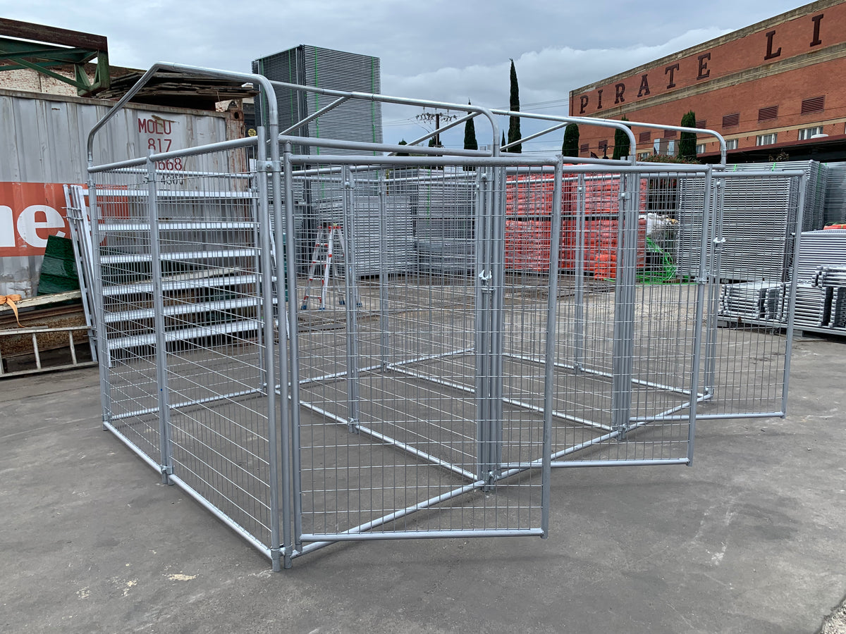 3 Bays Heavy-Duty Galvanised Dog Enclosure – 3.6m x 2.4m With Roof Structure | Adelaide