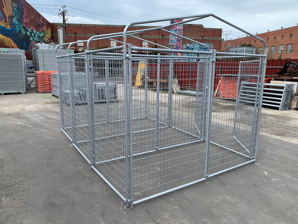 3 Bays Heavy-Duty Galvanised Dog Enclosure – 3.6m x 2.4m With Roof Structure | Adelaide