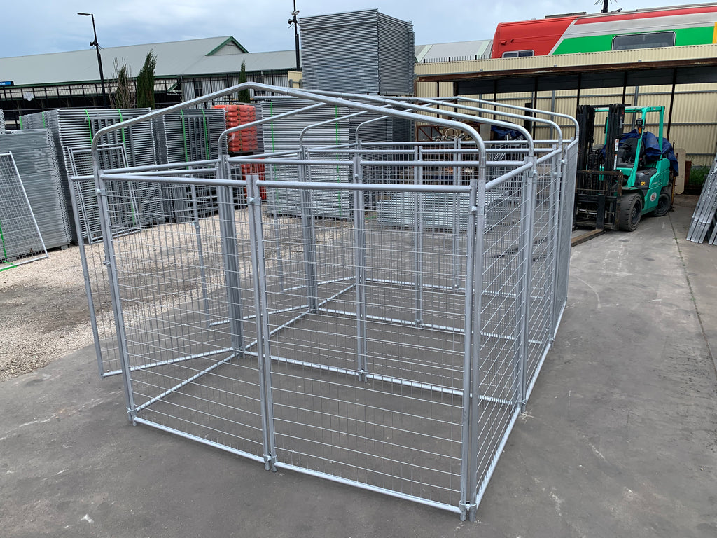 3 Bays Heavy-Duty Galvanised Dog Enclosure – 3.6m x 2.4m With Roof Structure | Adelaide