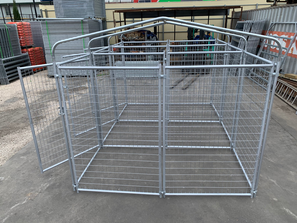 3 Bays Heavy-Duty Galvanised Dog Enclosure – 3.6m x 2.4m With Roof Structure | Adelaide
