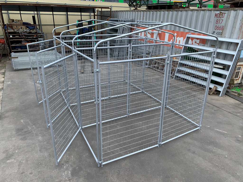 3 Bays Heavy-Duty Galvanised Dog Enclosure – 3.6m x 2.4m With Roof Structure | Adelaide