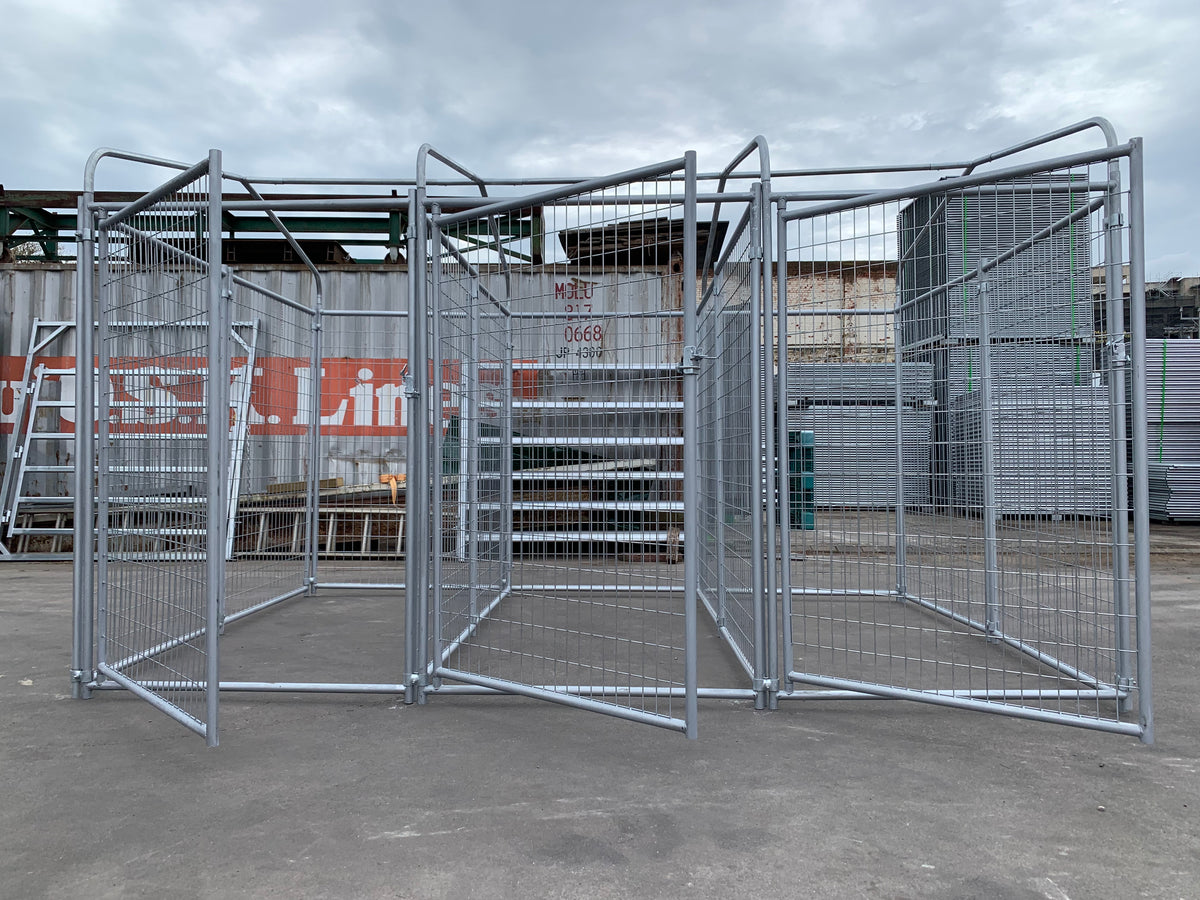 3 Bays Heavy-Duty Galvanised Dog Enclosure – 3.6m x 2.4m With Roof Structure | Adelaide