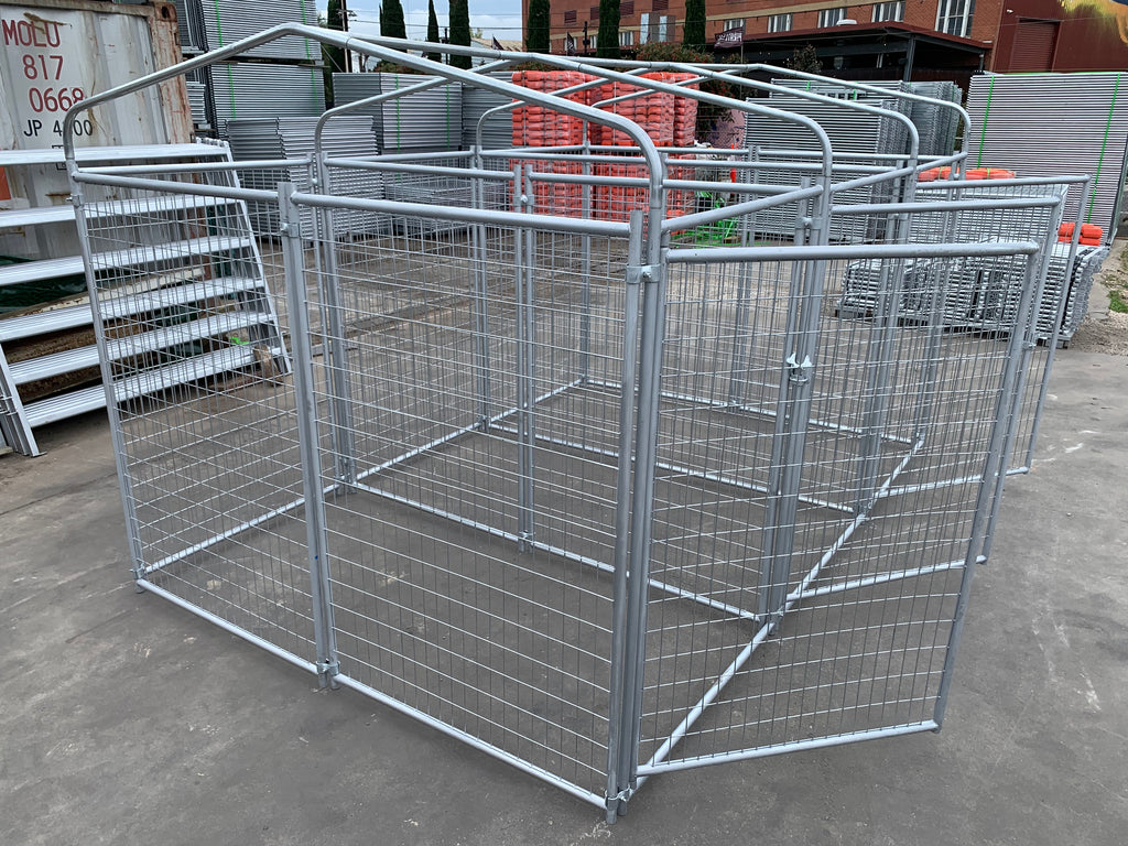 3 Bays Heavy-Duty Galvanised Dog Enclosure – 3.6m x 2.4m With Roof Structure | Adelaide