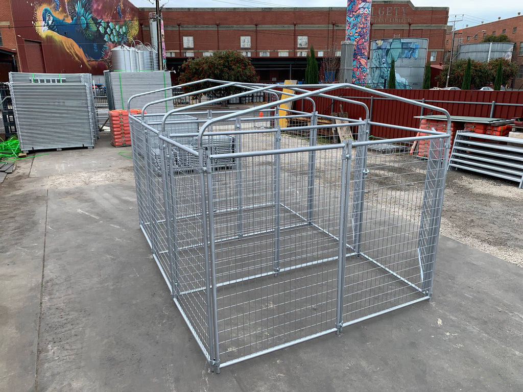 3 Bays Heavy-Duty Galvanised Dog Enclosure – 3.6m x 2.4m With Roof Structure | Adelaide