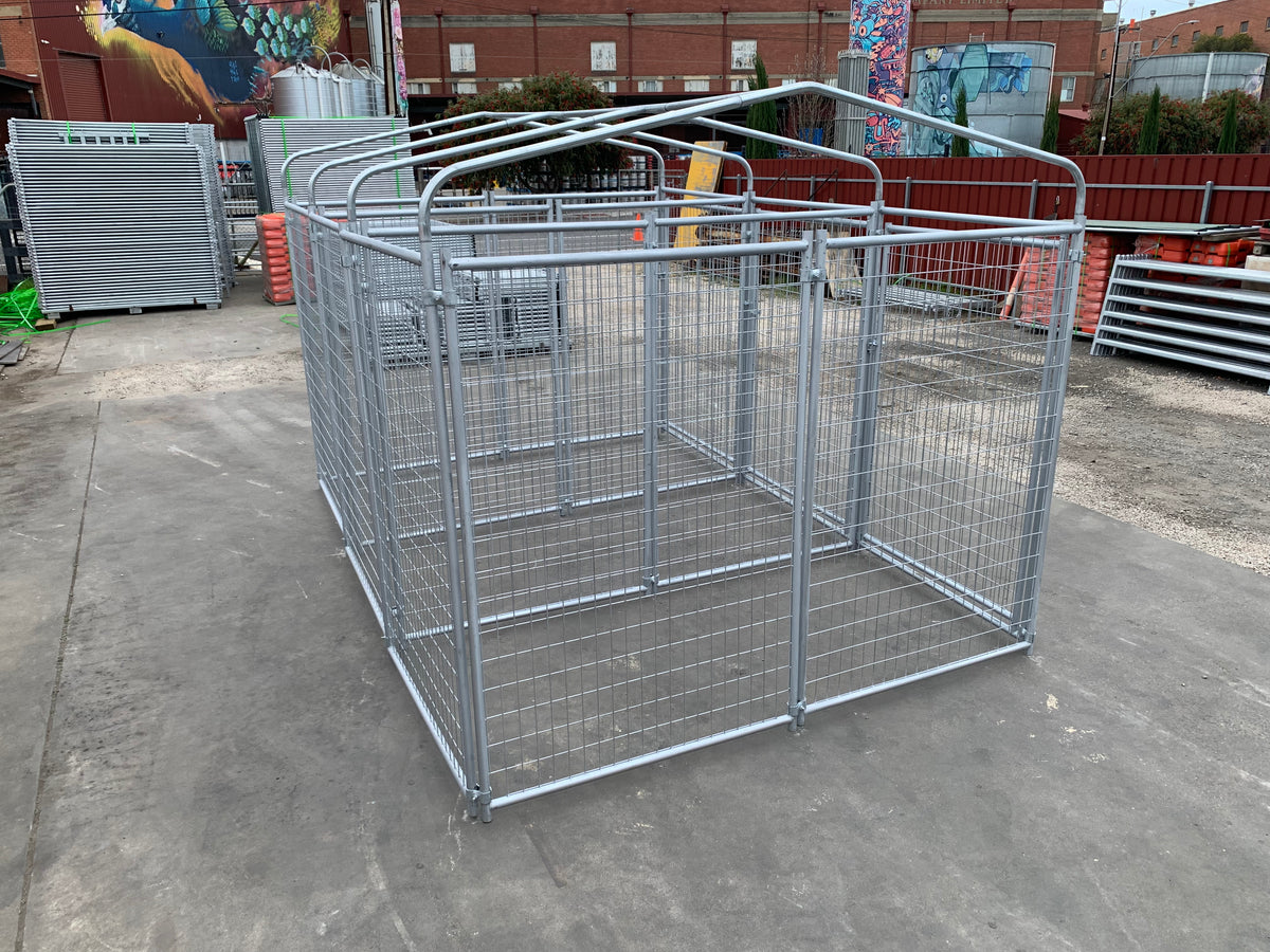 3 Bays Heavy-Duty Galvanised Dog Enclosure – 3.6m x 2.4m With Roof Structure | Adelaide