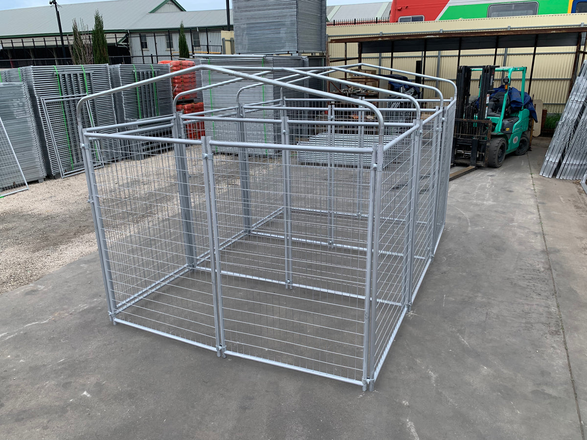 3 Bays Heavy-Duty Galvanised Dog Enclosure – 3.6m x 2.4m With Roof Structure | Adelaide