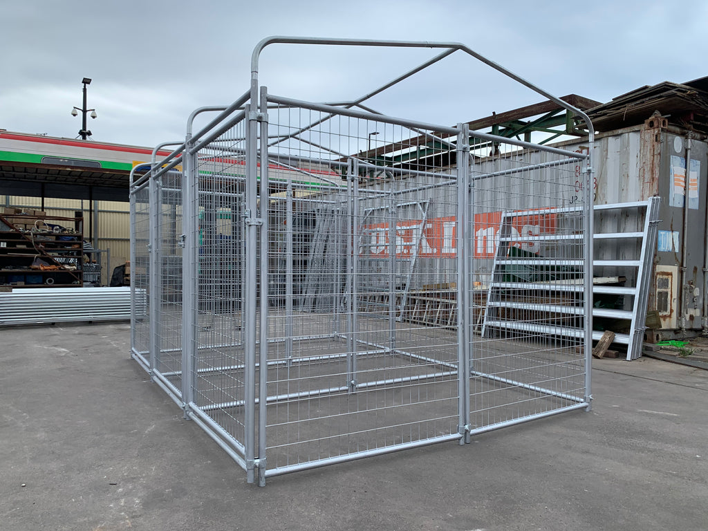 3 Bays Heavy-Duty Galvanised Dog Enclosure – 3.6m x 2.4m With Roof Structure | Adelaide