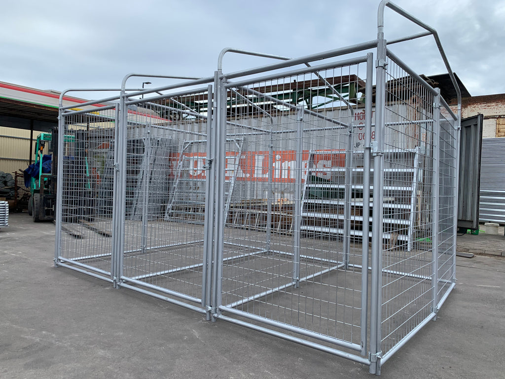 3 Bays Heavy-Duty Galvanised Dog Enclosure – 3.6m x 2.4m With Roof Structure | Adelaide